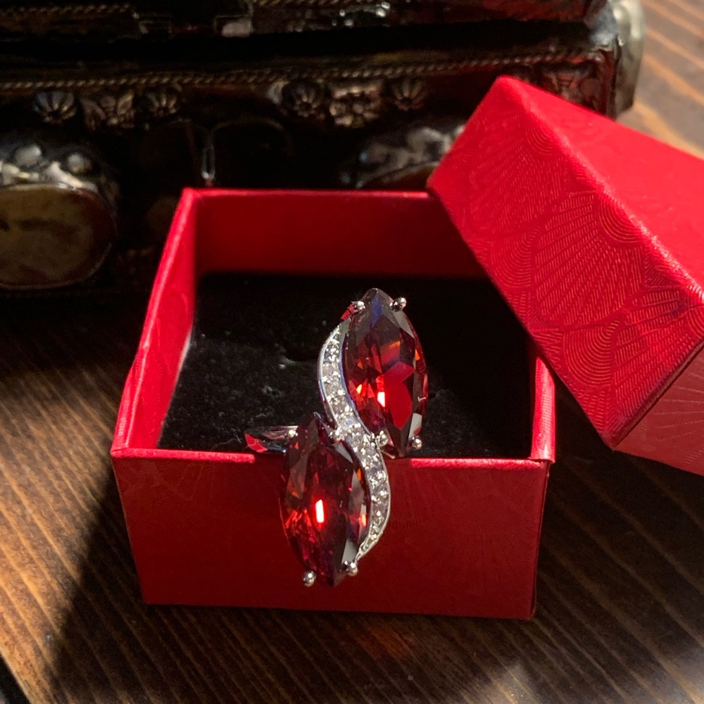 Alchemy63 Handmade Garnet & Sterling Bling Ring